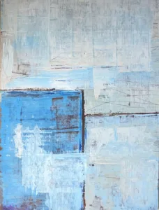 Acrylbild: blauer Schrank
